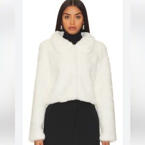 Faux Fur white Jacket/Blazer - Sz L